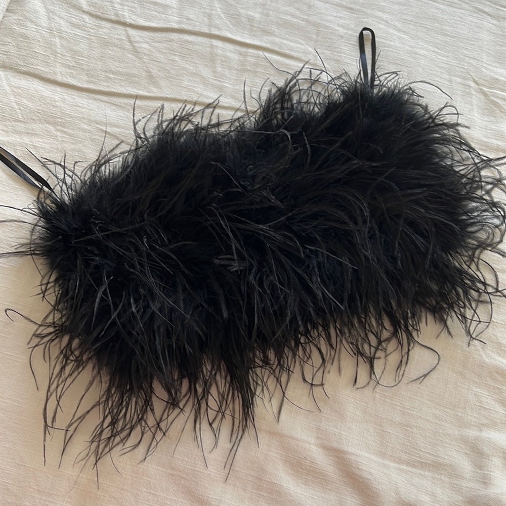 Lamarque ortish feather bustier (black)